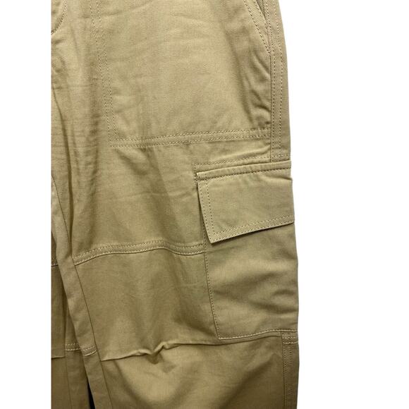 Khaki Pants Tan Cargo Juniper Blu Stretch Pockets Wide Leg Small Utility Cotton - Picture 2 of 9